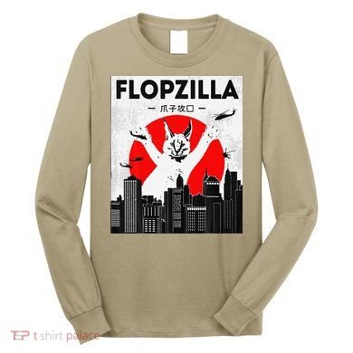 Catzilla Funny Big Floppa Meme Flopzilla Caracal Cat Lover Long Sleeve Shirt