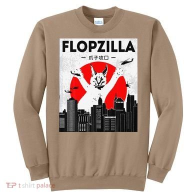 Catzilla Funny Big Floppa Meme Flopzilla Caracal Cat Lover Sweatshirt