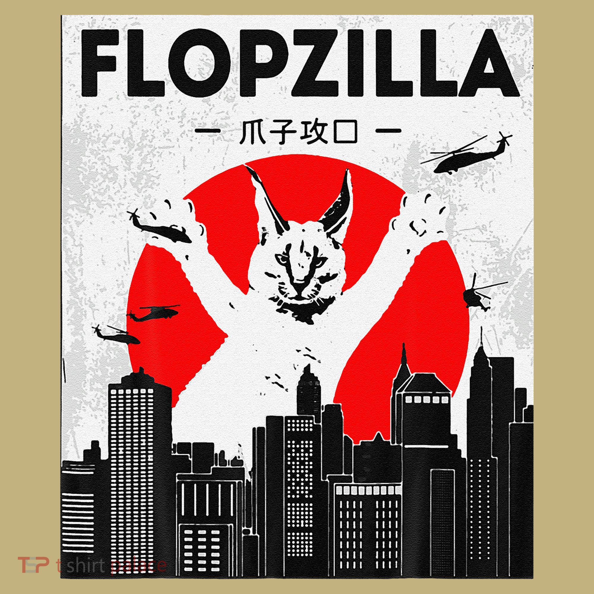Catzilla Funny Big Floppa Meme Flopzilla Caracal Cat Lover Sweatshirt