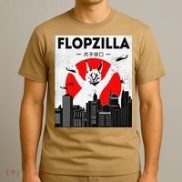 Catzilla Funny Big Floppa Meme Flopzilla Caracal Cat Lover T-Shirt thumb 3