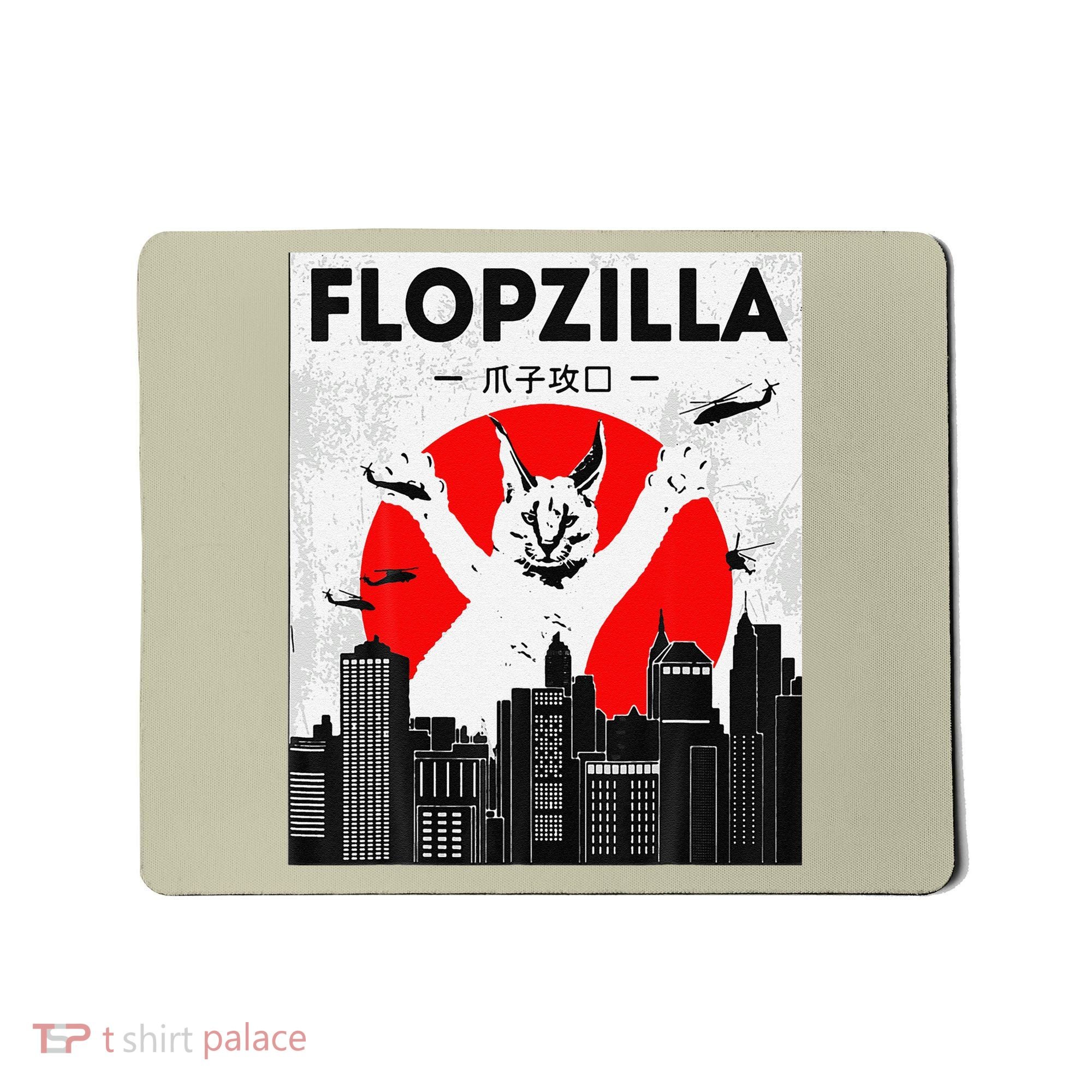 Catzilla Funny Big Floppa Meme Flopzilla Caracal Cat Lover Mousepad