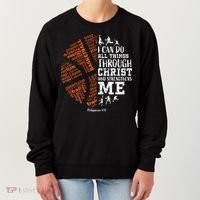 Christian Funny Basketball Bible Verses Gifts Pullover Women's Sweatshirt thumb 0