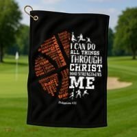 Christian Funny Basketball Bible Verses Gifts Pullover Golf Towel thumb 1