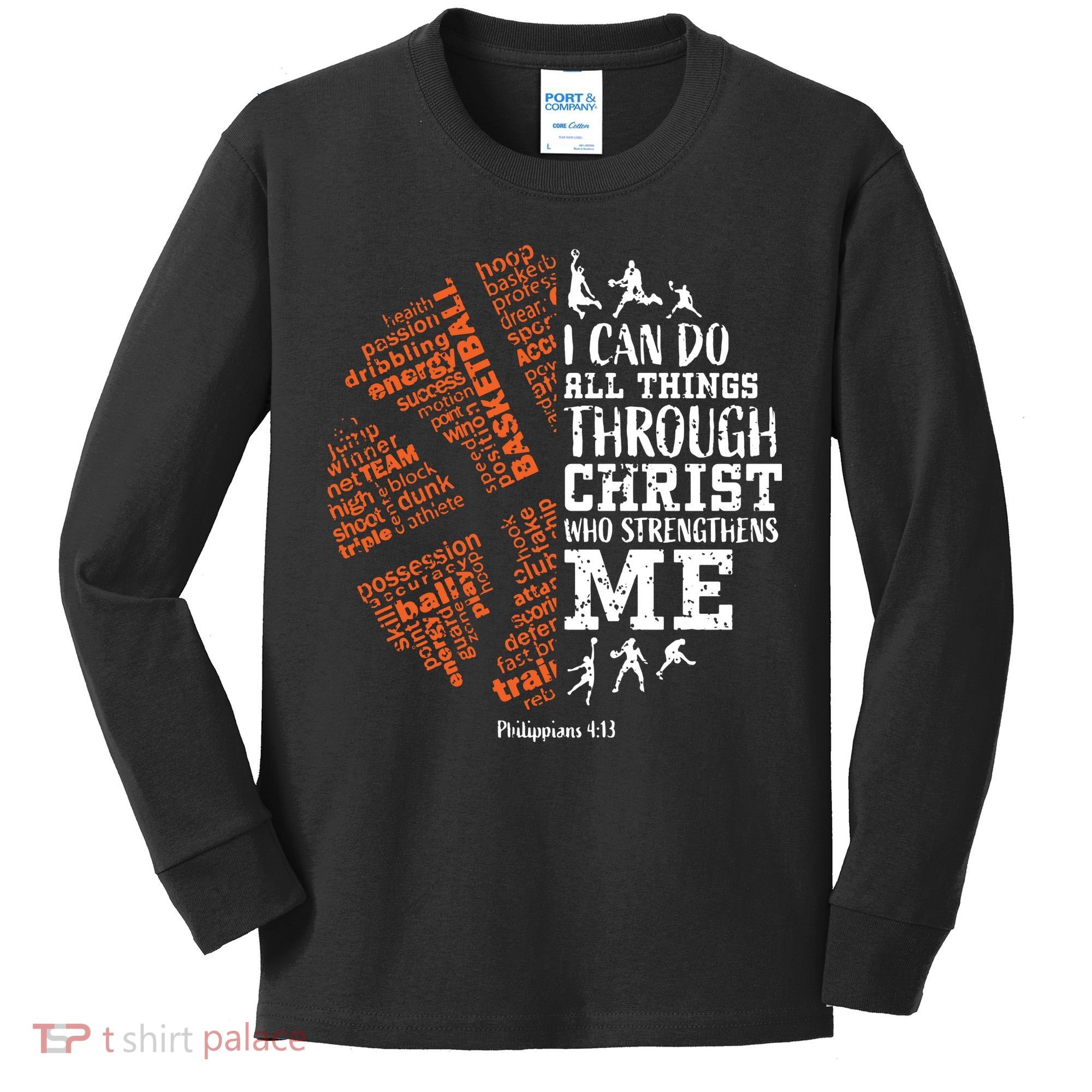 Christian Funny Basketball Bible Verses Gifts Pullover Kids Long Sleeve Shirt