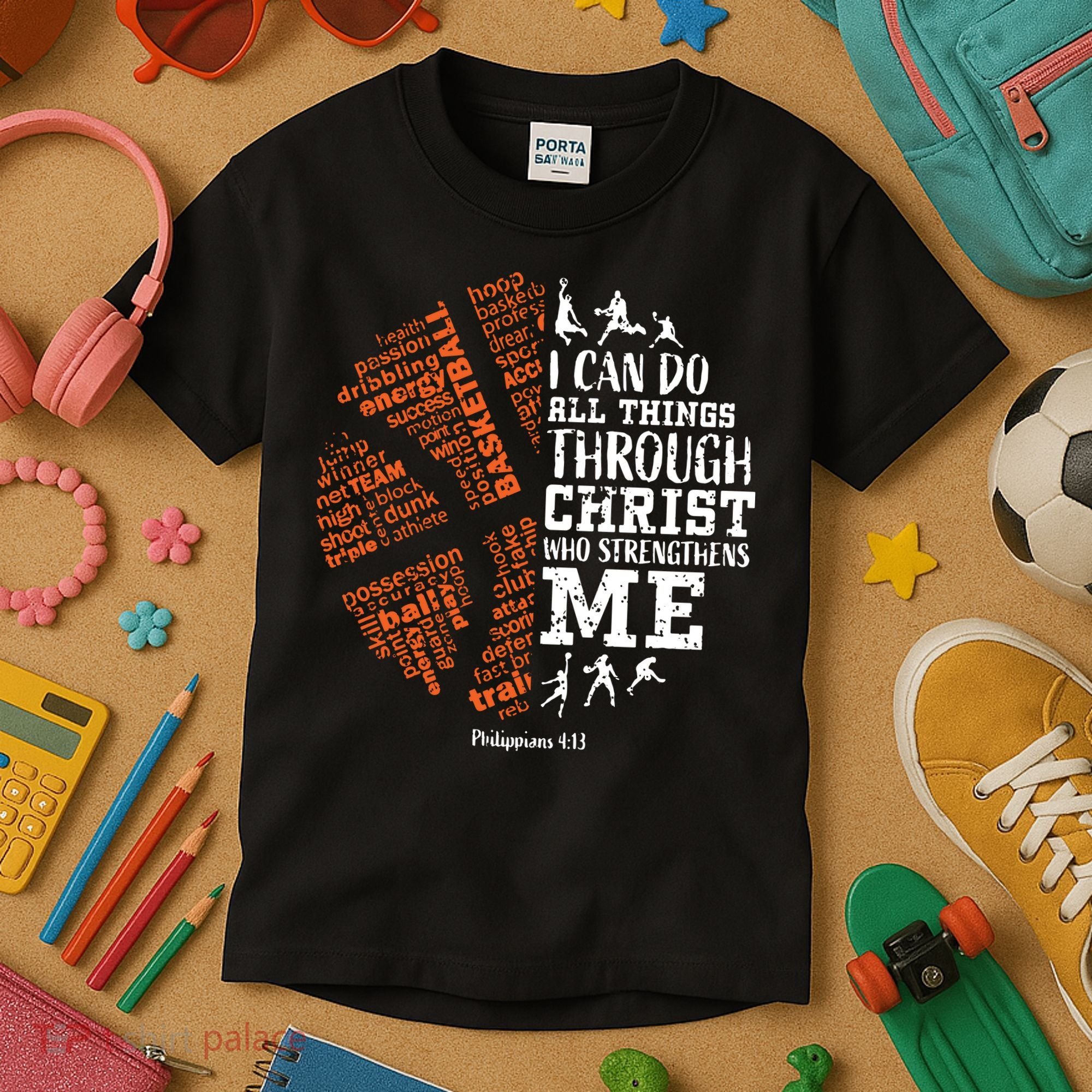Christian Funny Basketball Bible Verses Gifts Pullover Kids T-Shirt