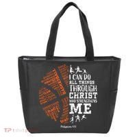 Christian Funny Basketball Bible Verses Gifts Pullover Tote Bag thumb 0