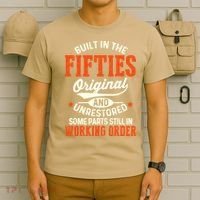 Cute Funny Built In The Fifties Original And Unrestored Funny Birthday T-Shirt thumb 6
