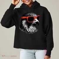 Cool Falcon Bird Wearing Sunglasses Graphic Art Ladies Heavyweight Boxy Pullover Hoodie thumb 0