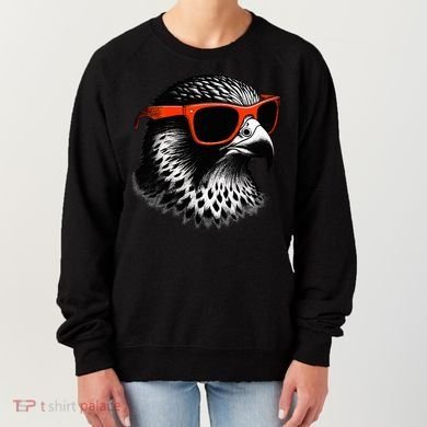 Cool Falcon Bird Wearing Sunglasses Graphic Art Women's Sweatshirt