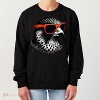 Cool Falcon Bird Wearing Sunglasses Graphic Art Women's Sweatshirt thumb 0