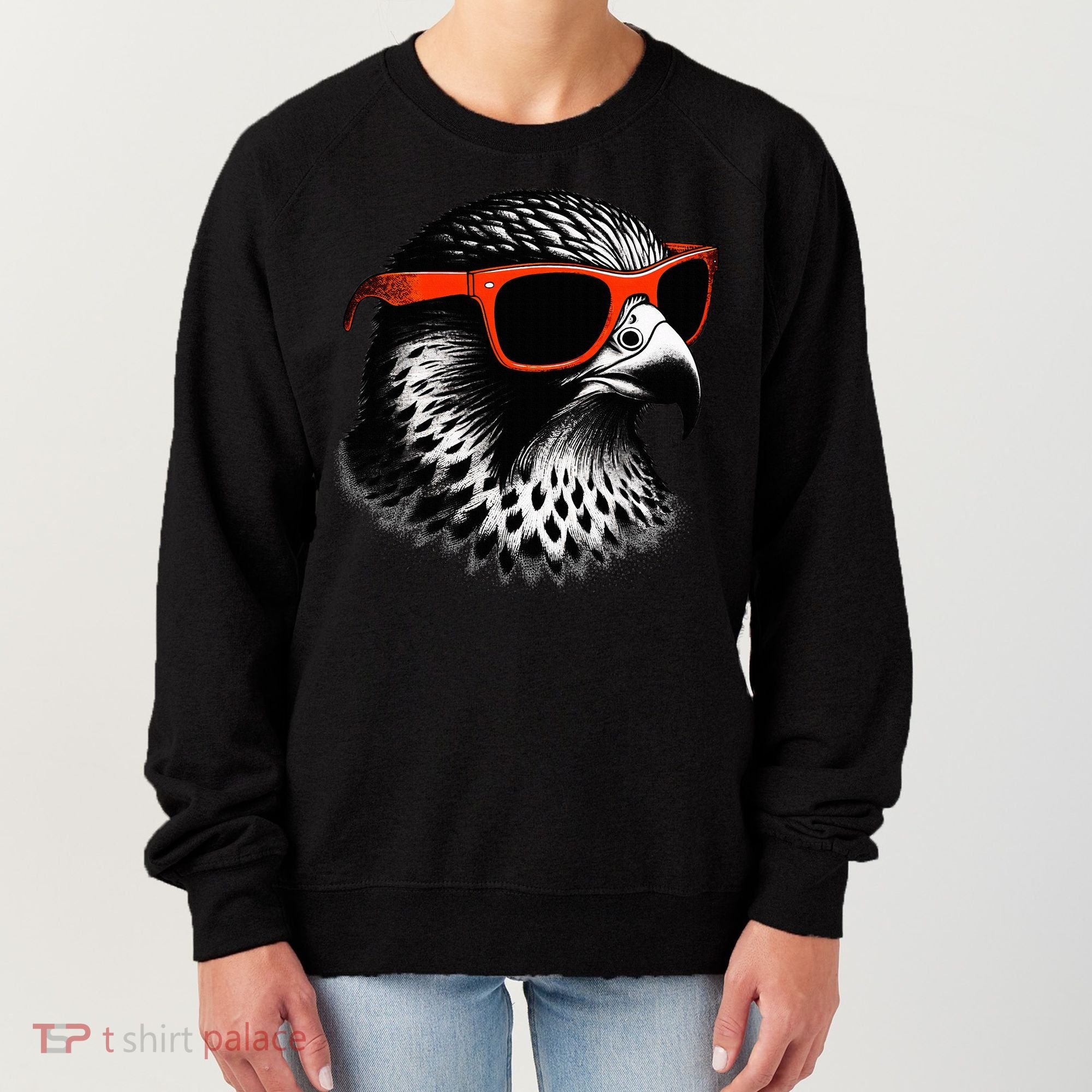 Cool Falcon Bird Wearing Sunglasses Graphic Art Women's Sweatshirt
