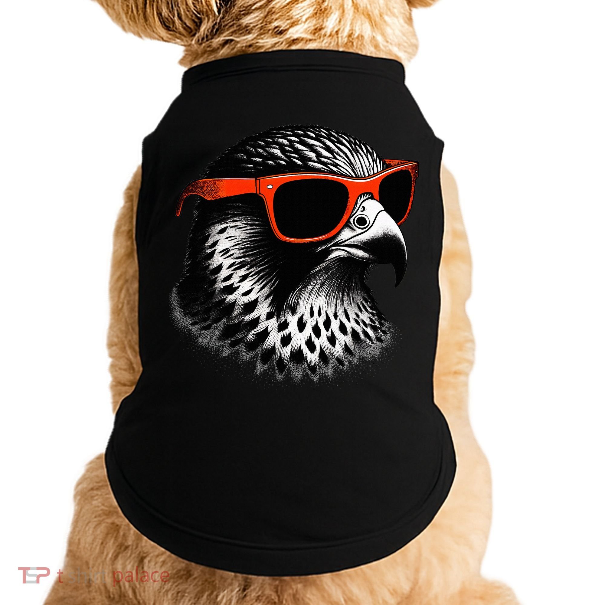 Cool Falcon Bird Wearing Sunglasses Graphic Art Doggie Tank
