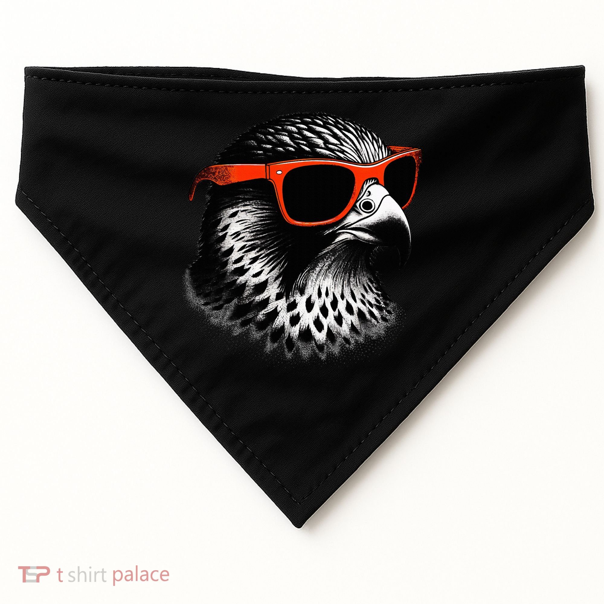 Cool Falcon Bird Wearing Sunglasses Graphic Art USA-Made Doggie Bandana
