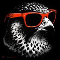 Cool Falcon Bird Wearing Sunglasses Graphic Art Women's Hoodie thumb 2