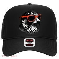 Cool Falcon Bird Wearing Sunglasses Graphic Art Hat thumb 0