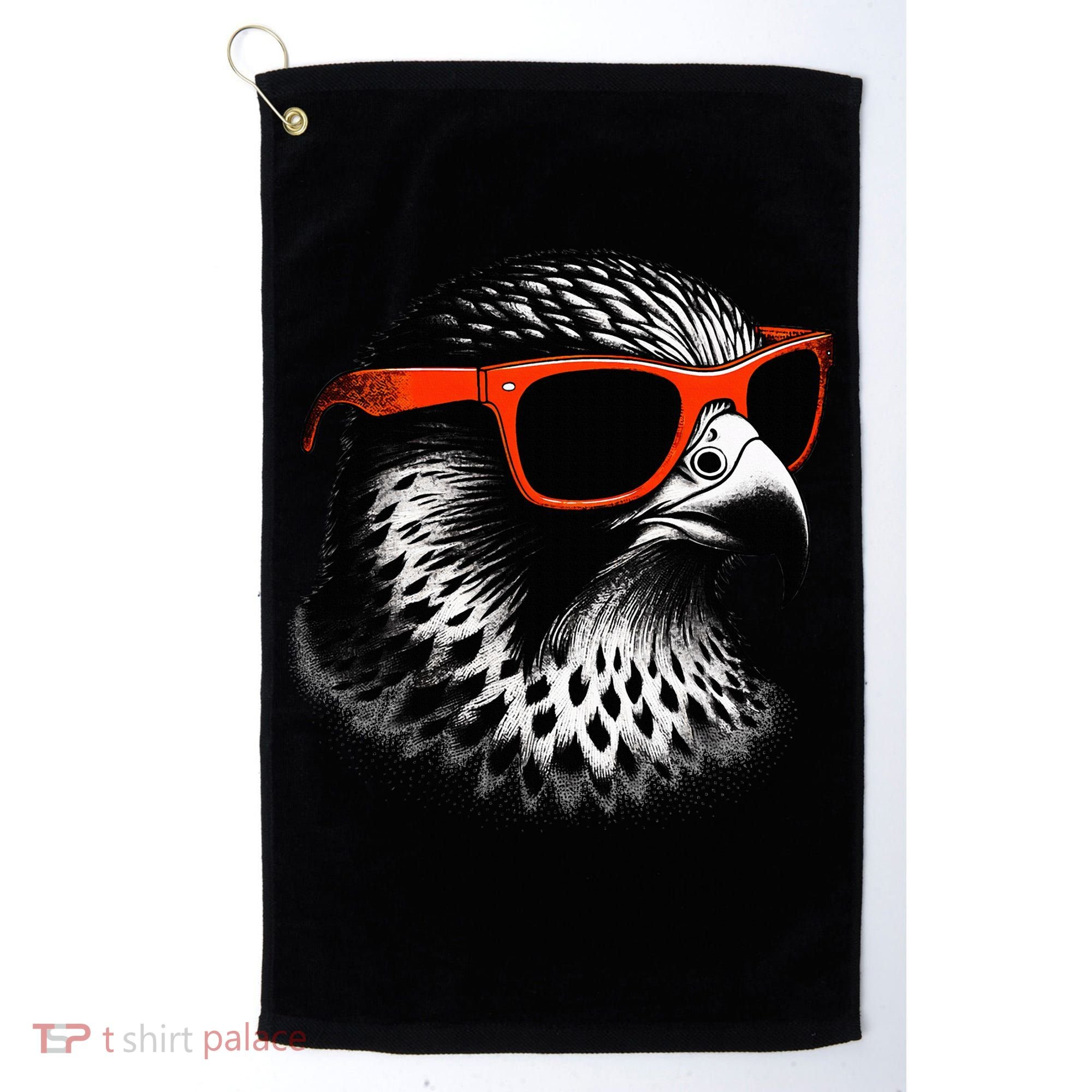 Cool Falcon Bird Wearing Sunglasses Graphic Art Golf Towel