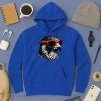 Cool Falcon Bird Wearing Sunglasses Graphic Art Hoodie thumb 3