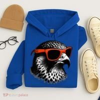 Cool Falcon Bird Wearing Sunglasses Graphic Art Hoodie thumb 4