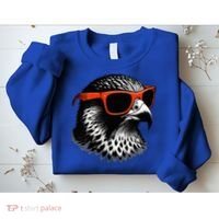 Cool Falcon Bird Wearing Sunglasses Graphic Art Sweatshirt thumb 2