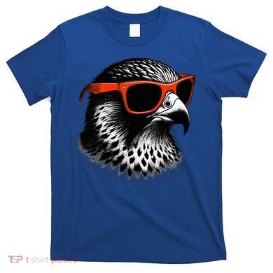 Cool Falcon Bird Wearing Sunglasses Graphic Art T-Shirt