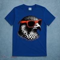 Cool Falcon Bird Wearing Sunglasses Graphic Art T-Shirt thumb 5