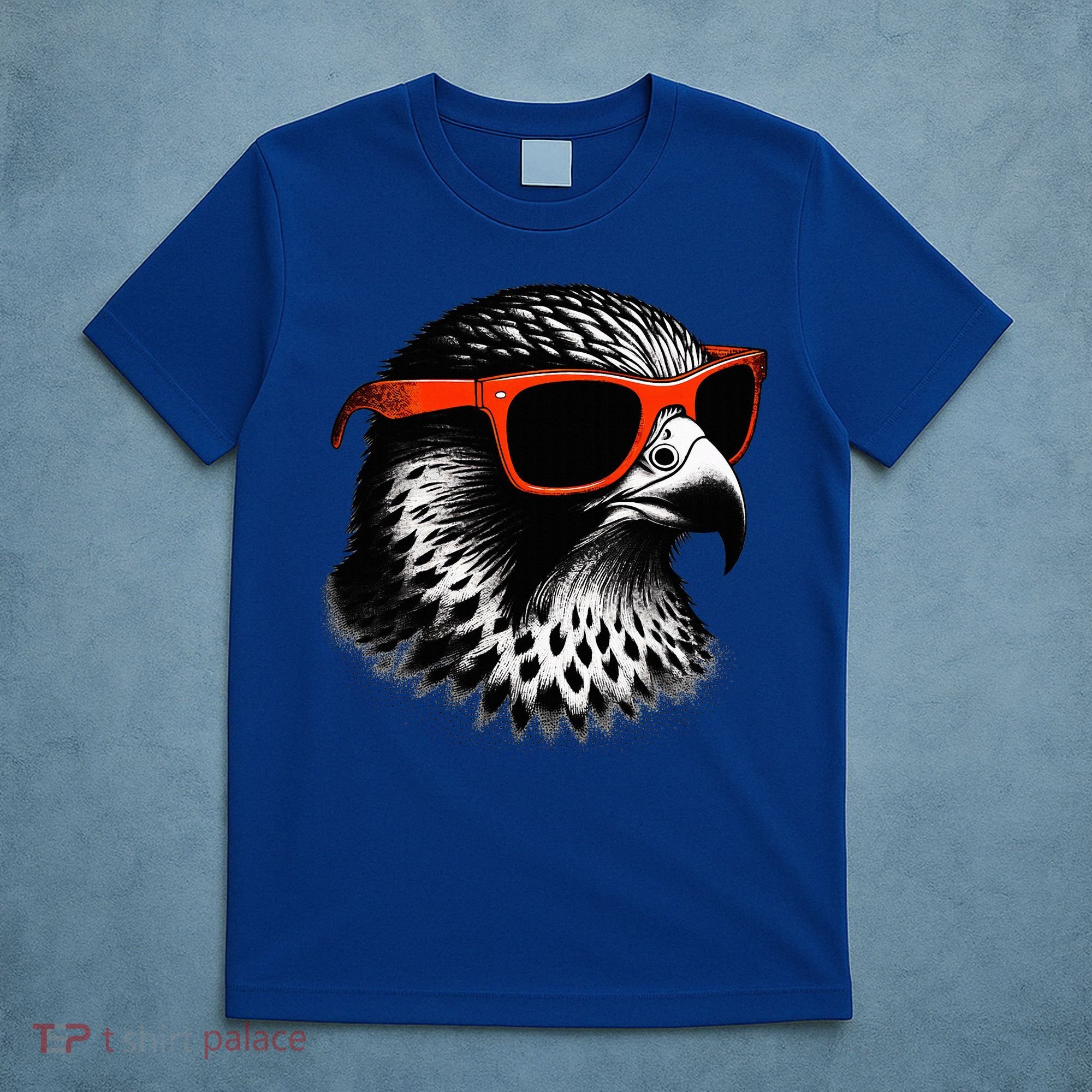 Cool Falcon Bird Wearing Sunglasses Graphic Art T-Shirt