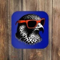 Cool Falcon Bird Wearing Sunglasses Graphic Art Coaster thumb 0