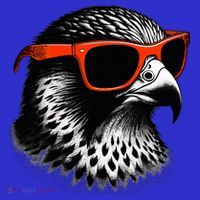 Cool Falcon Bird Wearing Sunglasses Graphic Art Polo thumb 2