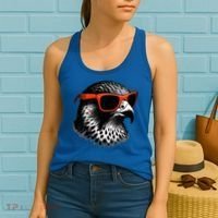 Cool Falcon Bird Wearing Sunglasses Graphic Art Women's Tank Top thumb 2