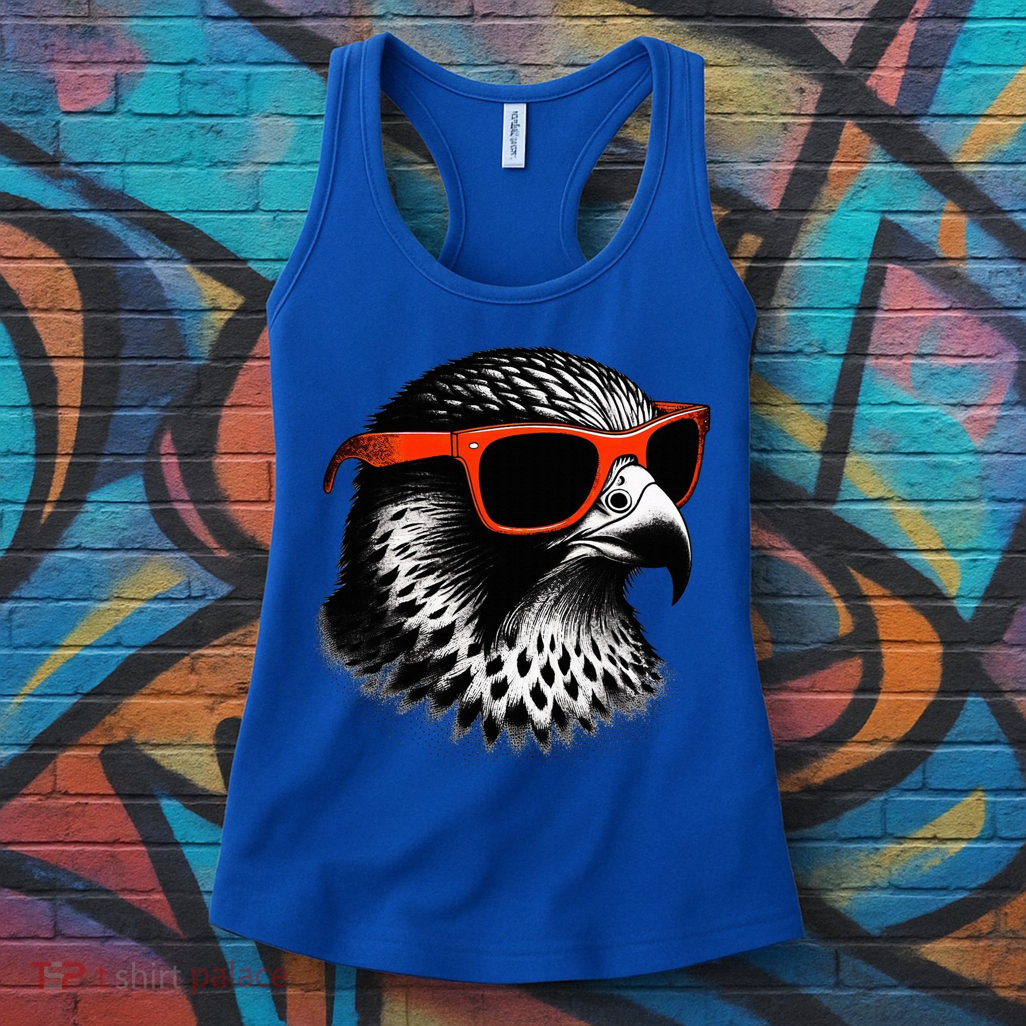 Cool Falcon Bird Wearing Sunglasses Graphic Art Women's Tank Top