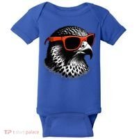 Cool Falcon Bird Wearing Sunglasses Graphic Art Baby Bodysuit thumb 0