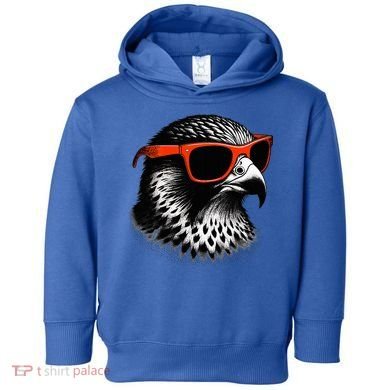 Cool Falcon Bird Wearing Sunglasses Graphic Art Toddler Hoodie