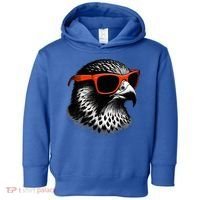 Cool Falcon Bird Wearing Sunglasses Graphic Art Toddler Hoodie thumb 0