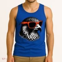 Cool Falcon Bird Wearing Sunglasses Graphic Art Tank Top thumb 3