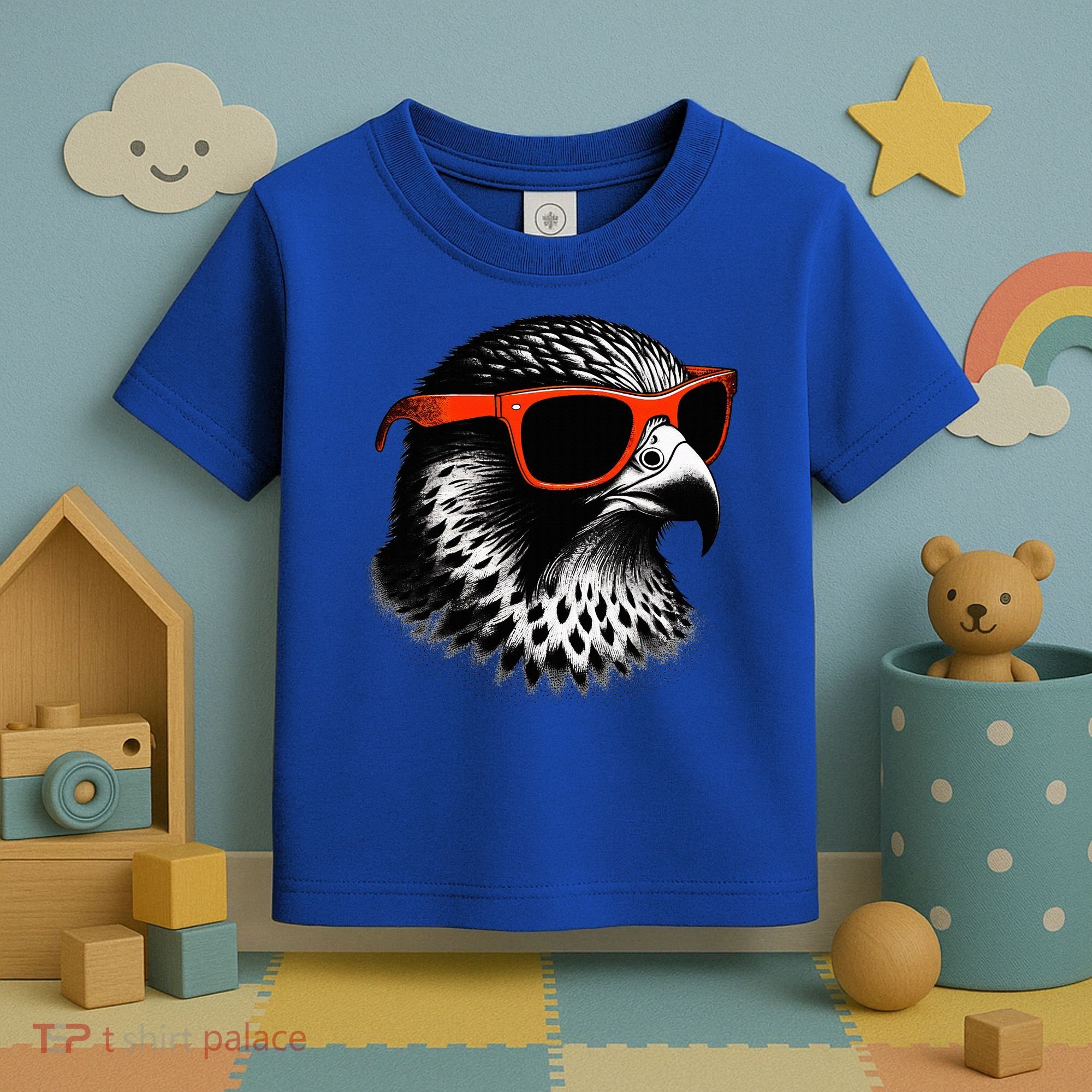 Cool Falcon Bird Wearing Sunglasses Graphic Art Toddler T-Shirt