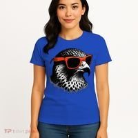 Cool Falcon Bird Wearing Sunglasses Graphic Art Women's T-Shirt thumb 4