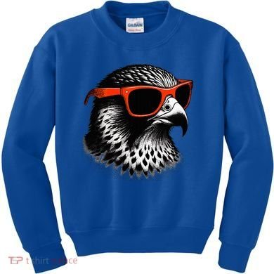Cool Falcon Bird Wearing Sunglasses Graphic Art Kids Sweatshirt
