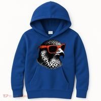 Cool Falcon Bird Wearing Sunglasses Graphic Art Kids Hoodie thumb 0