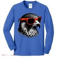 Cool Falcon Bird Wearing Sunglasses Graphic Art Kids Long Sleeve Shirt thumb 0