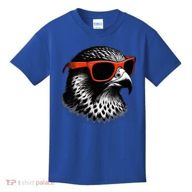 Cool Falcon Bird Wearing Sunglasses Graphic Art Kids T-Shirt