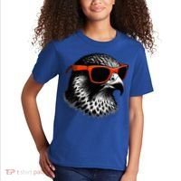 Cool Falcon Bird Wearing Sunglasses Graphic Art Kids T-Shirt thumb 2