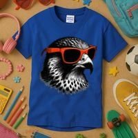 Cool Falcon Bird Wearing Sunglasses Graphic Art Kids T-Shirt thumb 3