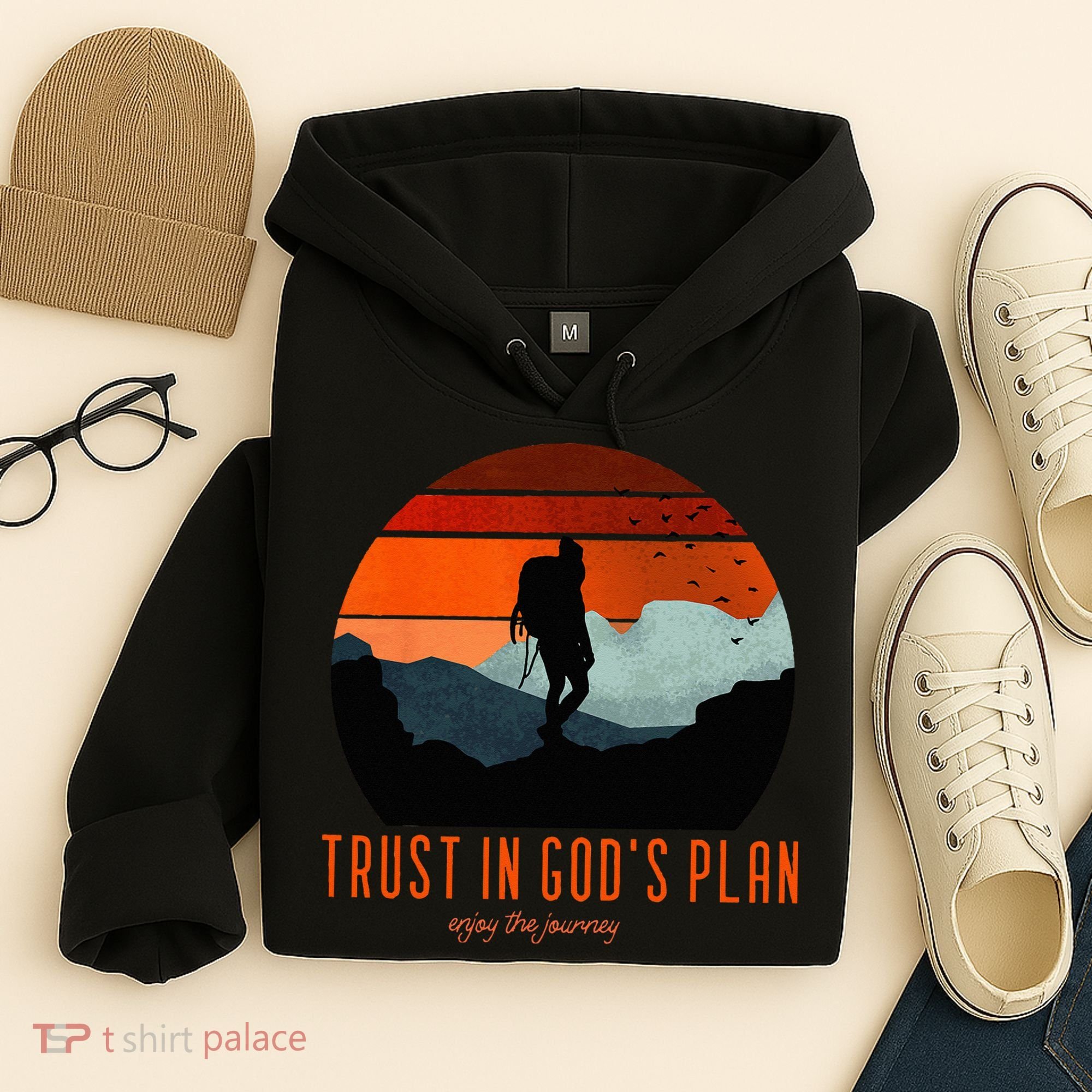 Cute Faith Based Trust God's Plan. Enjoy The Journey. Hoodie