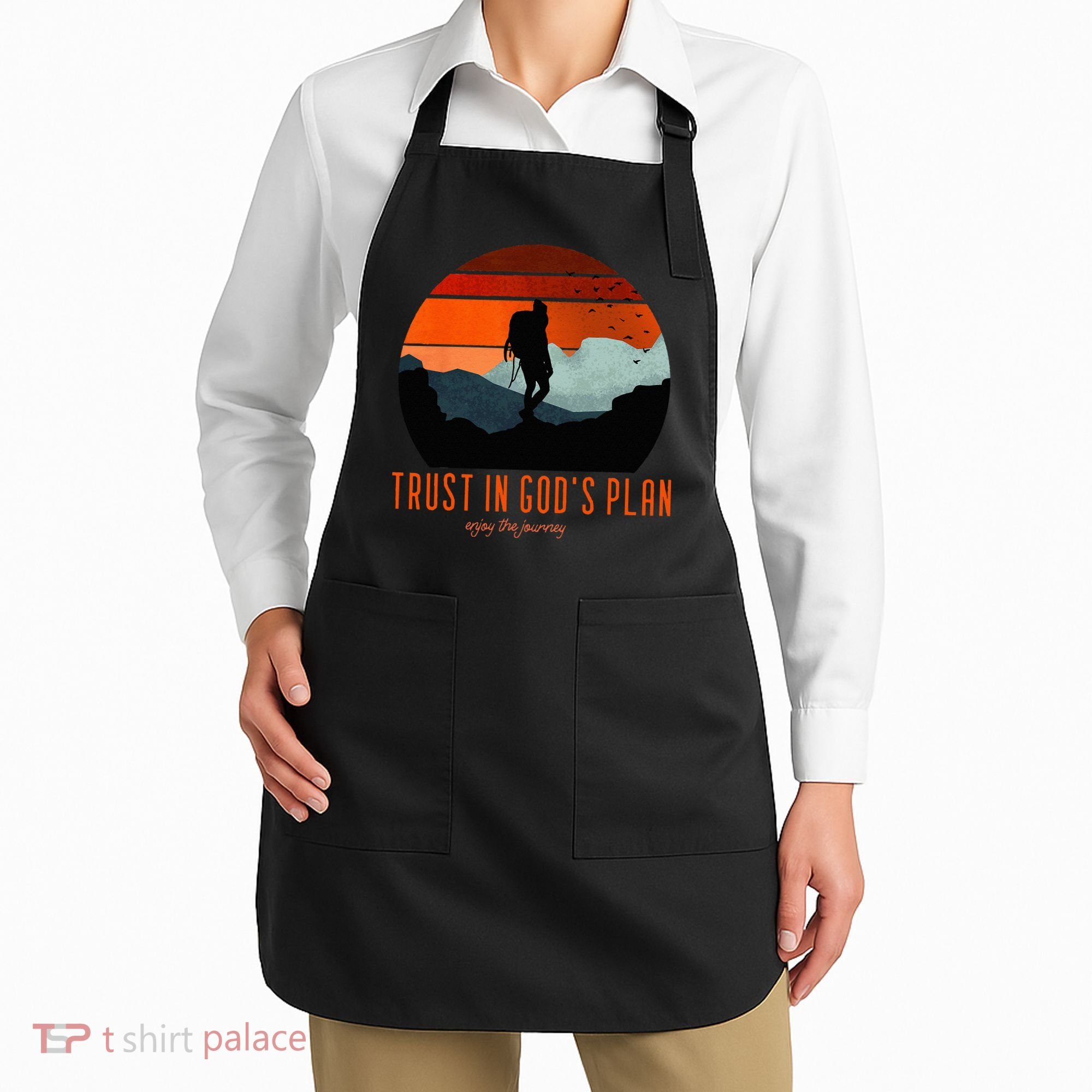 Cute Faith Based Trust God's Plan. Enjoy The Journey. Apron