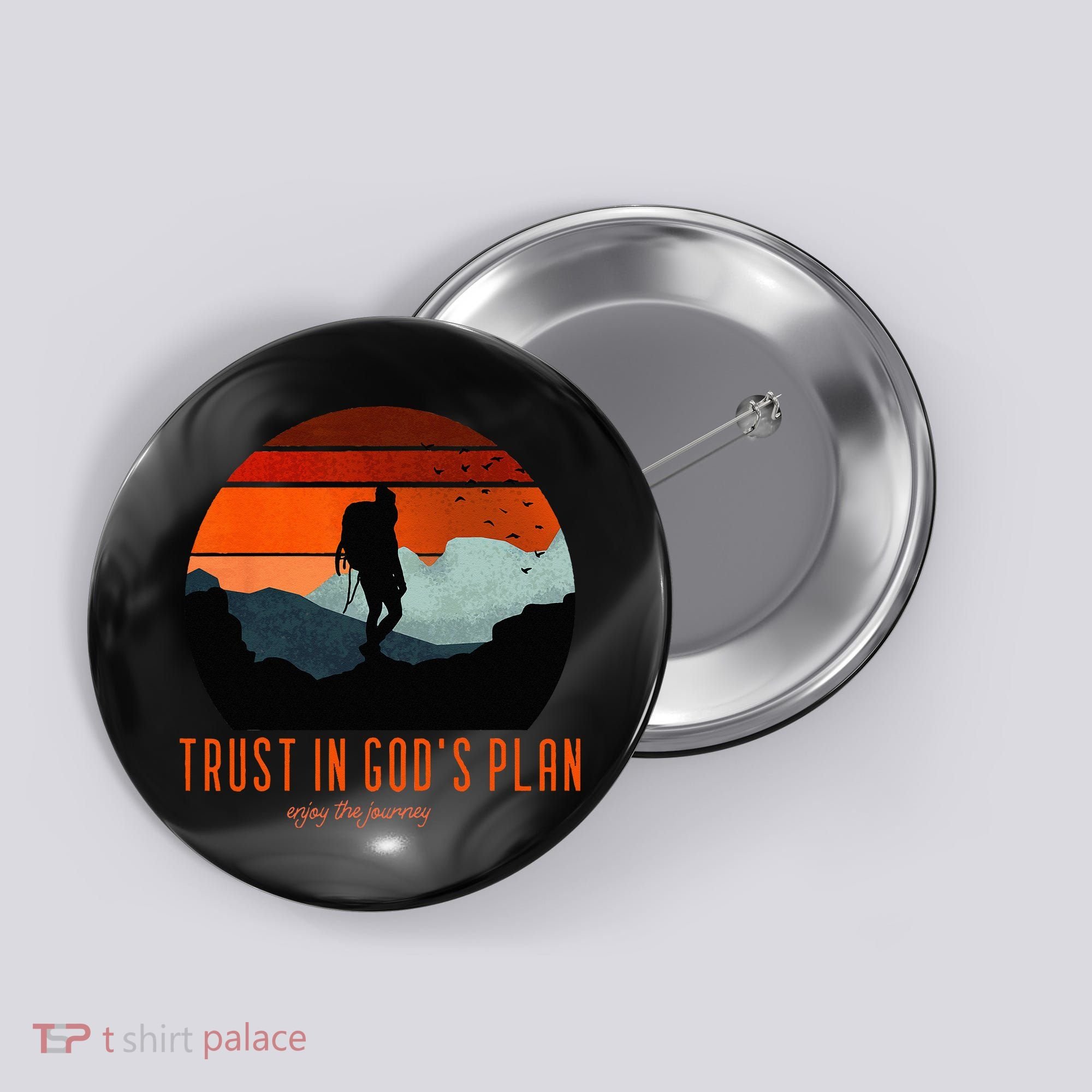 Cute Faith Based Trust God's Plan. Enjoy The Journey. Button