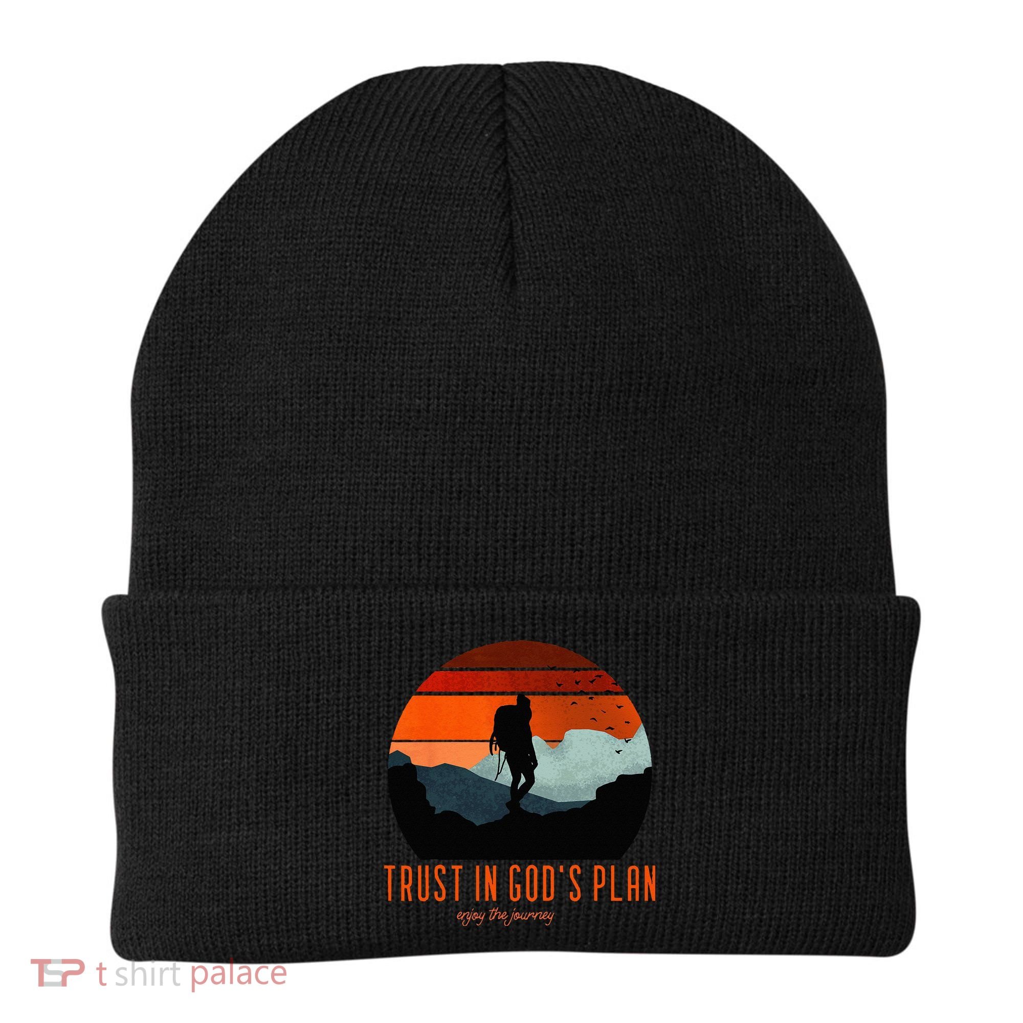 Cute Faith Based Trust God's Plan. Enjoy The Journey. Beanie