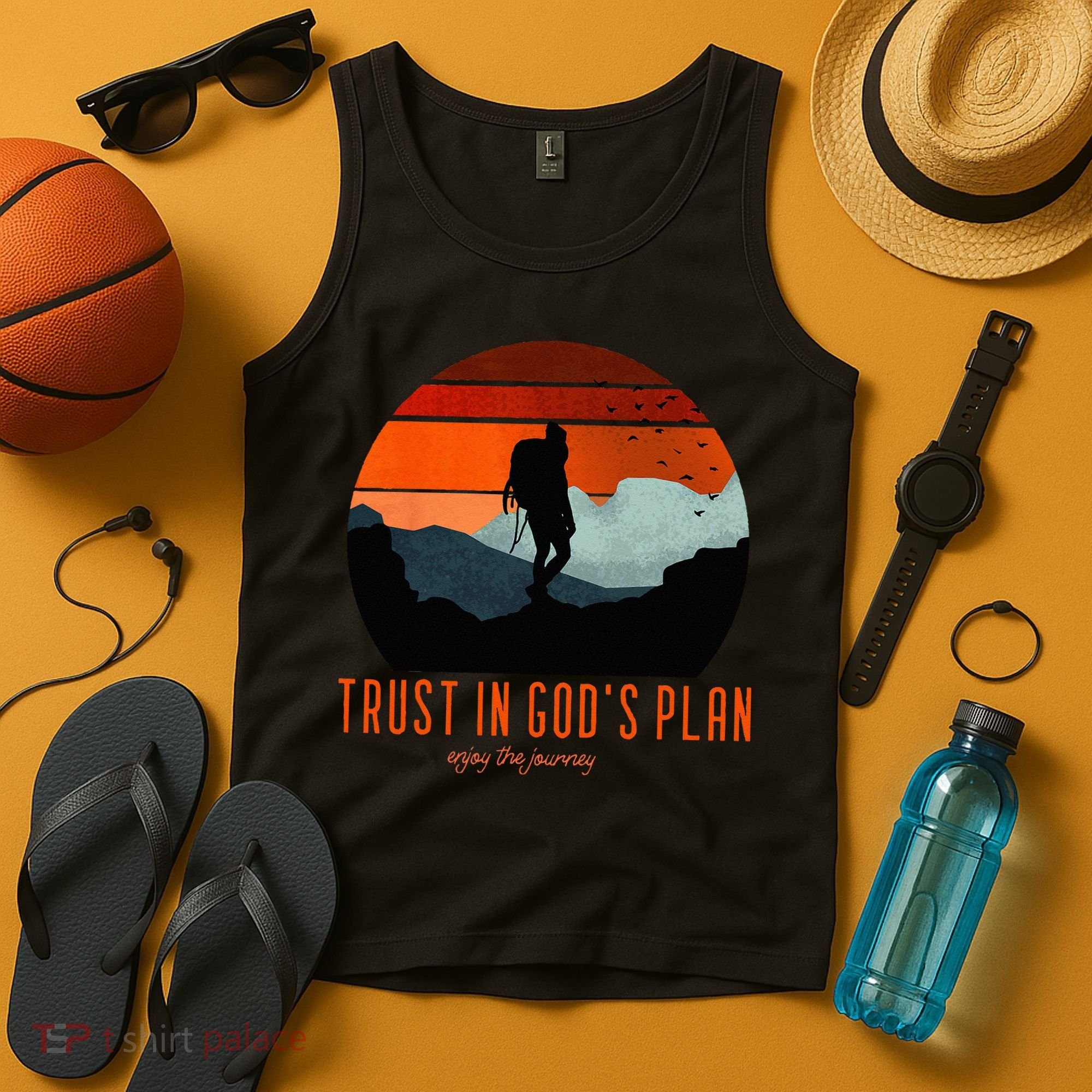 Cute Faith Based Trust God's Plan. Enjoy The Journey. Tank Top
