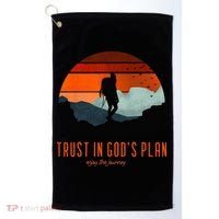 Cute Faith Based Trust God's Plan. Enjoy The Journey. Golf Towel thumb 0