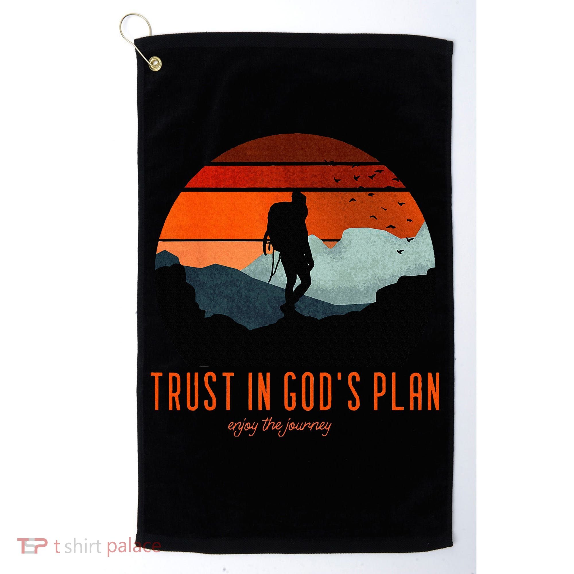 Cute Faith Based Trust God's Plan. Enjoy The Journey. Golf Towel