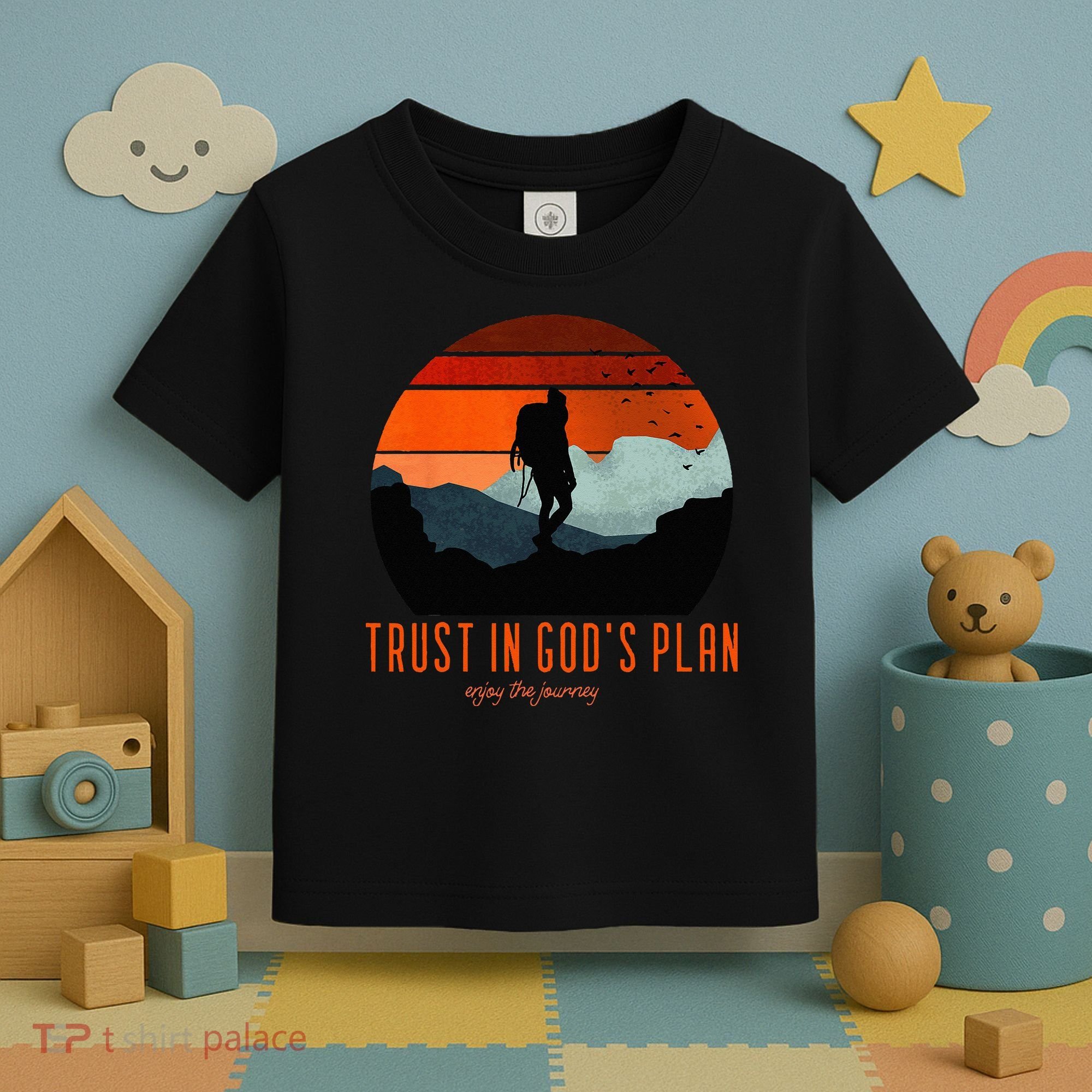 Cute Faith Based Trust God's Plan. Enjoy The Journey. Toddler T-Shirt